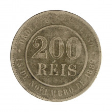 V-046a 200 Réis 1893 BC Reverso Invertido