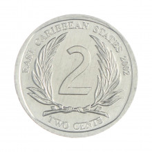 Km#35 2 Cents 2002 FC Estados do Caribe América Alumínio 21.46(mm) 1.42(gr)