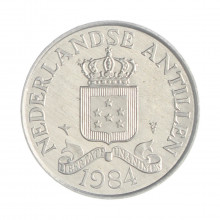 Km#9a 2½ Cents 1984 FC Antilhas Holandesas América Alumínio 22.6(mm) 1.2(gr)