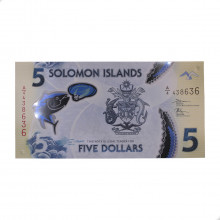 P#38a 5 Dollars 2019 FE Ilhas Salomão Oceania Polímero
