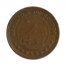 Km#188 10 Centavos 1965 MBC Bolívia América Aço com revestimento de cobre 19(mm) 2.5(gr)