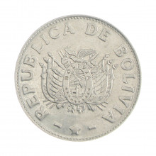 Km#204 50 Centavos 1991 MBC Bolívia América Aço Inoxídavel 24(mm) 3.8(gr)