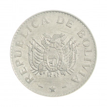 Km#203 20 Centavos 1991 BC/MBC Bolívia América Aço Inoxídavel 22(mm) 3.66(gr)