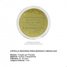 Cápsula Redonda para Moedas e Medalhas 45,5mm