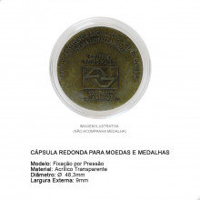 Cápsula Redonda para Moedas e Medalhas 48,3mm