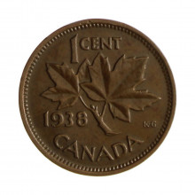 Km#32 1 Cent 1938 MBC Canadá América Bronze 19.05(mm) 3.24(gr)