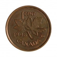 Km#289 1 Cent 1998 MBC Canadá América Bronze 19.05(mm) 2.25(gr)