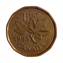 Km#181 1 Cent 1995 MBC Canadá América Bronze 19.1(mm) 2.5(gr)