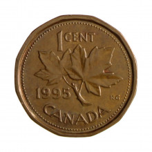 Km#181 1 Cent 1995 MBC Canadá América Bronze 19.1(mm) 2.5(gr)