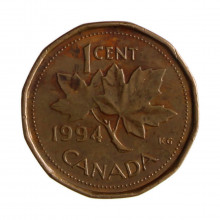 Km#181 1 Cent 1994 MBC Canadá América Bronze 19.1(mm) 2.5(gr)