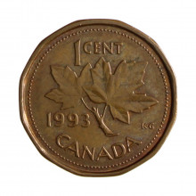 Km#181 1 Cent 1993 MBC Canadá América Bronze 19.1(mm) 2.5(gr)