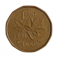 Km#181 1 Cent 1991 MBC Canadá América Bronze 19.1(mm) 2.5(gr)