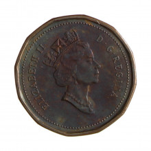 Km#181 1 Cent 1991 MBC+ Canadá América C/pátina azulada Bronze 19.1(mm) 2.5(gr)