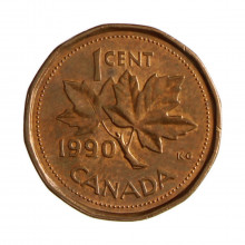 Km#181 1 Cent 1990 MBC Canadá América Bronze 19.1(mm) 2.5(gr)