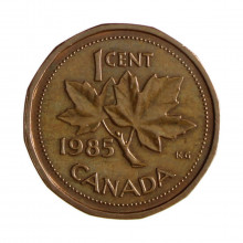 Km#132 1 Cent 1985 MBC Canadá América Bronze 19.1(mm) 2.5(gr)