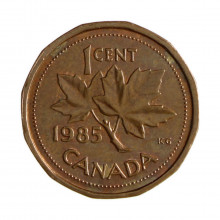 Km#132 1 Cent 1985 MBC Canadá América Bronze 19.1(mm) 2.5(gr)