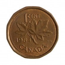 Km#132 1 Cent 1984 MBC Canadá América Bronze 19.1(mm) 2.5(gr)