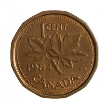 Km#132 1 Cent 1984 MBC Canadá América Bronze 19.1(mm) 2.5(gr)