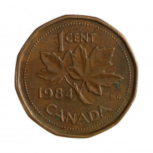 Km#132 1 Cent 1984 MBC+ Canadá América Bronze 19.1(mm) 2.5(gr)