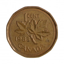 Km#132 1 Cent 1983 MBC Canadá América Bronze 19.1(mm) 2.5(gr)