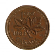 Km#132 1 Cent 1983 MBC Canadá América C/pátina Bronze 19.1(mm) 2.5(gr)