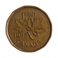 Km#132 1 Cent 1982 MBC Canadá América Bronze 19.1(mm) 2.5(gr)