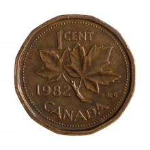 Km#132 1 Cent 1982 MBC Canadá América Bronze 19.1(mm) 2.5(gr)