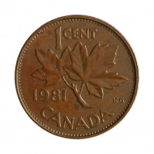 Km#127 1 Cent 1981 MBC Canadá América Bronze 19(mm) 2.8(gr)