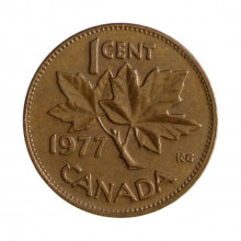 Km#59.1 1 Cent 1977 MBC Canadá América Bronze 19.05(mm) 3.24(gr)