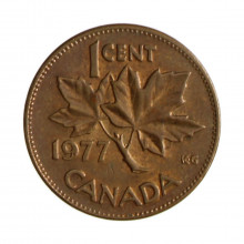 Km#59.1 1 Cent 1977 MBC+ Canadá América Bronze 19.05(mm) 3.24(gr)