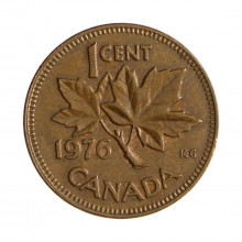 Km#59.1 1 Cent 1976 MBC Canadá América Bronze 19.05(mm) 3.24(gr)