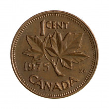 Km#59.1 1 Cent 1975 MBC+ Canadá América Bronze 19.05(mm) 3.24(gr)