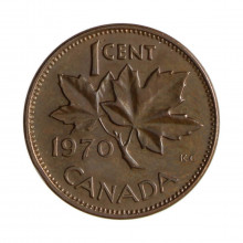 Km#59.1 1 Cent 1970 MBC/SOB Canadá América Bronze 19.05(mm) 3.24(gr)
