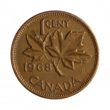 Km#59.1 1 Cent 1968 MBC Canadá América Bronze 19.05(mm) 3.24(gr)