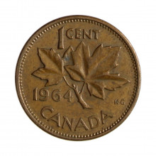 Km#49 1 Cent 1964 MBC Canadá América Bronze 19.05(mm) 3.24(gr)