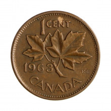 Km#49 1 Cent 1963 MBC Canadá América Bronze 19.05(mm) 3.24(gr)