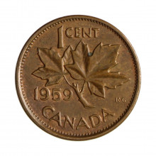 Km#49 1 Cent 1959 MBC+ Canadá América Bronze 19.05(mm) 3.24(gr)