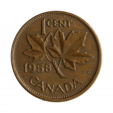 Km#49 1 Cent 1958 MBC Canadá América Bronze 19.05(mm) 3.24(gr)