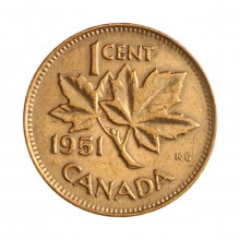 Km#41 1 Cent 1951 MBC Canadá América Bronze 19.05(mm) 3.24(gr)