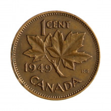 Km#41 1 Cent 1949 MBC+ Canadá América Bronze 19.05(mm) 3.24(gr)