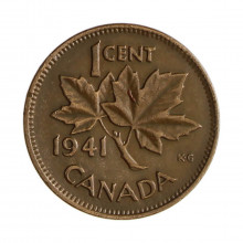 Km#32 1 Cent 1941 MBC Canadá América Bronze 19.05(mm) 3.24(gr)