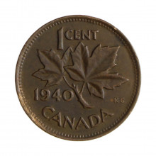 Km#32 1 Cent 1940 MBC Canadá América Bronze 19.05(mm) 3.24(gr)