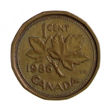 Km#132 1 Cent 1986 MBC Canadá América Bronze 19.1(mm) 2.5(gr)