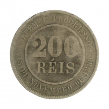 V-047 200 Réis 1894 BC/MBC Reverso Inclinado