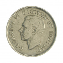 Km#33 5 Cents 1939 MBC Canadá América Níquel 21.21(mm) 4.54(gr)