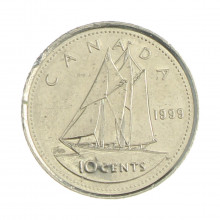 Km#183 10 Cents 1999 MBC Canadá América Níquel 18.03(mm) 2.07(gr)