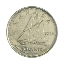 Km#77.2 10 Cents 1988 BC Canadá América Níquel 18.034(mm) 2.07(gr)