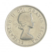 Km#51 10 Cents 1953 MBC Canadá América Prata  0.800 18.034(mm) 2.33(gr)