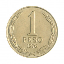 Km#208 1 Peso  1976 So MBC Chile  América  Cupro-Níquel  24(mm) 5(gr)