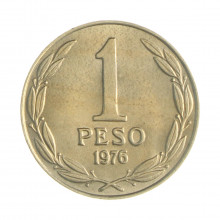 Km#208 1 Peso 1976 So MBC+ Chile América Cupro-Níquel 24(mm) 5(gr)